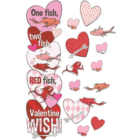 Eureka Dr. Seuss One Fish, Two Fish Valentines Day All-In-One Door Decor Kit 849330